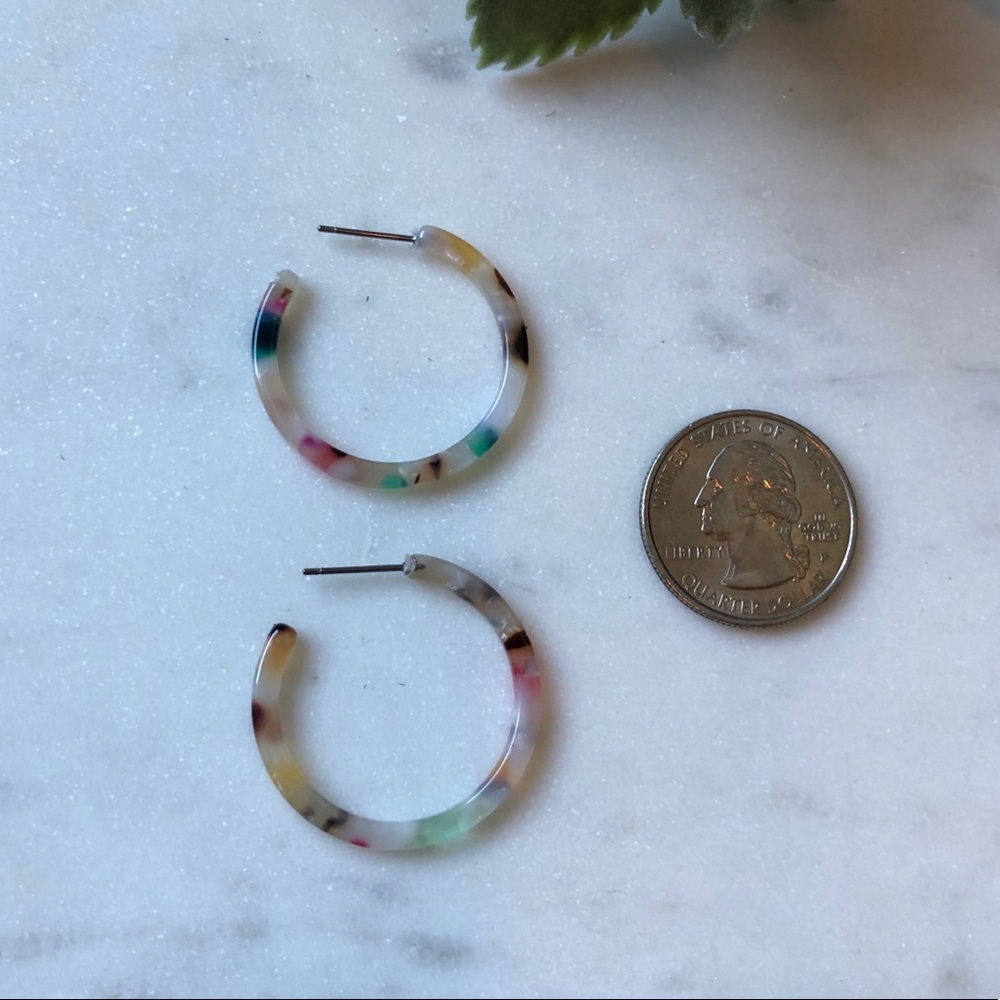The Sallie - Colorful Resin Small Hoops - Picture 4 of 4